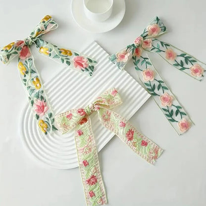1 Yard Ribbon Flower Embroidered Lace Handmade DIY Clothes Lace Fabric Accessories  4.6CM Width