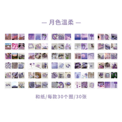 JIANQI 30pcs/pack 90patterns/pack Ins Material Stickers Book Scrapbooking Junk Journal Creative Stationery DIY Deco Stickers