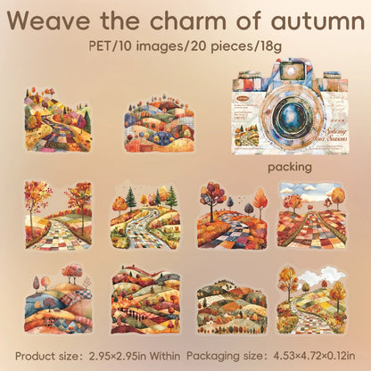 20pcs Four Seasons Scenery Beautiful Landscape Sticker Junk Journal DIY Scrapbooking School Supplies Collage Stationery Stickers