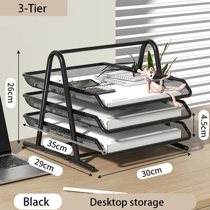 3 Tier Mesh Desk Organizers,Office Supplies Organizer,Desk Organizer Tray,File Storage,Mesh Paper Tray,File Organizer Tray