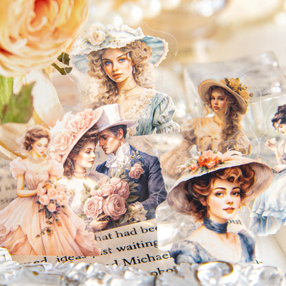 JIANQI 40 pcs Retro Plants and Flowers PET material Decorative sticker Diary Album Scrapbooking material Junk Journal Supplies