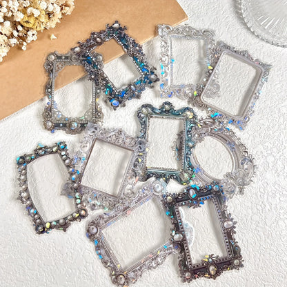 10 Pcs/Pack Floral Frame Stickers Adhesive Materials DIY Scrapbooking Decor Junk Journal Collage Stationery Diary Sticker