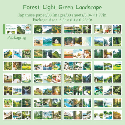 JIANQI 30pcs/pack 90patterns/pack Daily Scenery Stickers Book Scrapbooking Junk Journal Creative Stationery DIY Deco Stickers