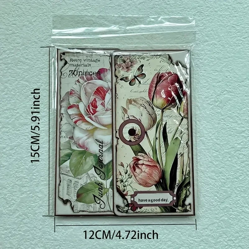 30 sheets/pack of plant and animal decoration materials paper account DIY collage scrapbook background scrapbooking craft paper