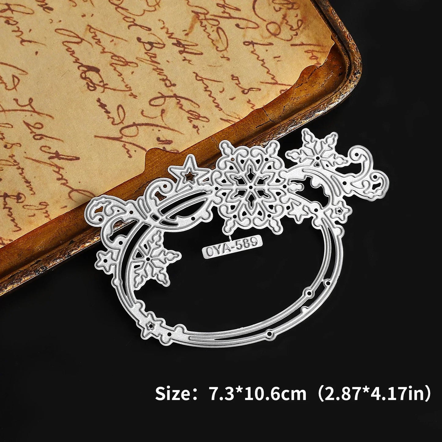 JIANWU Vintage Lace Flower Hollow Border Landscape Material Collage Knife Mold Creative DIY Journal Student Supplies Stationery