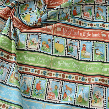 Newspaper Fabric Map Retro Vintage Digital Printed for Handmade DIY Sewing Accessories