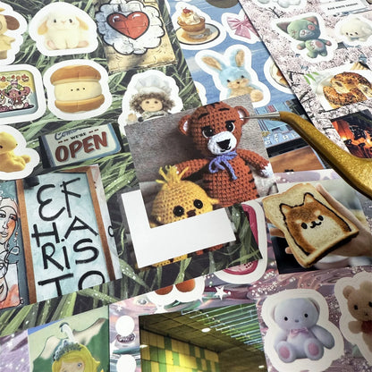 20 sheets Kawaii Japanese Showa style die-cutting sticker book Diary Planner Junk Journal Decor Scrapbooking DIY Craft Sticker