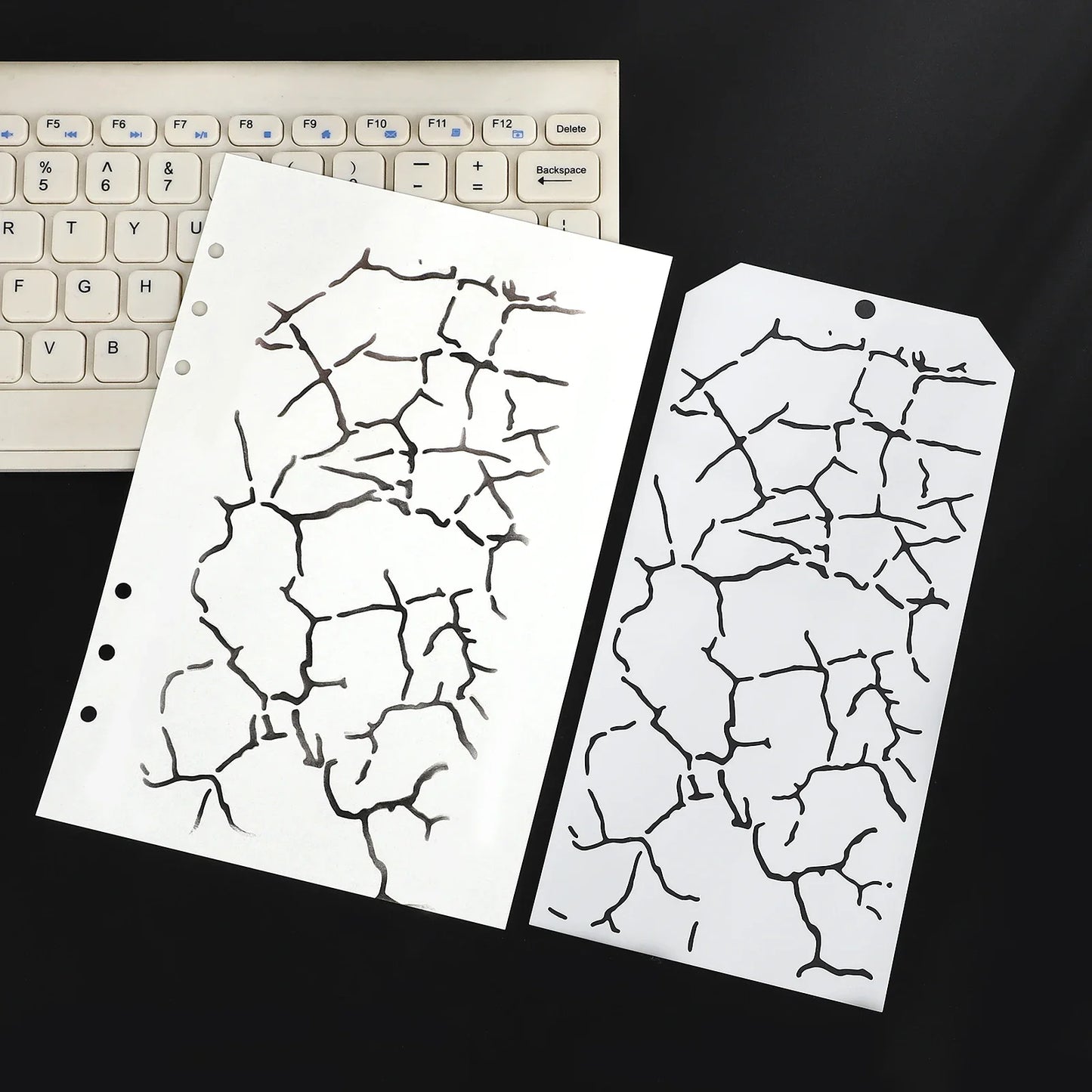 JIANWU Vintage Plant Flower Snowflake Halloween Christmas Material Embossed Stencil Masking Sheet Creative Journal Stationery