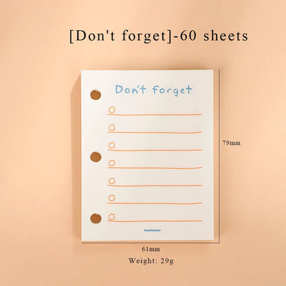 JIANWU Cute Mini 3 Ring Loose-leaf Book Transparent Portable Student Journal Binder Notebook Kawaii Stationery School Supplies