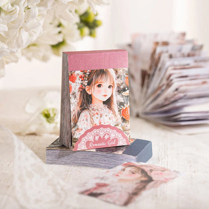 JIANQI 50 pcs Romantic girl Stickers book Old Adhesive Diy Scrapbooking Diary Album accessories Diy junk journal supplies