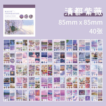 JIANQI 40pcs/pack Aesthetics Decor Stickers Book DIY Scrapbooking Supplies Album Creative Stationery Already Cut Ins Stickers
