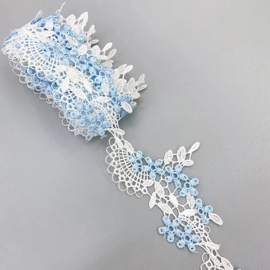 1 Yard Fine Line Pink Blue Water Soluble Embroidery Lace DIY Clothing Accessories