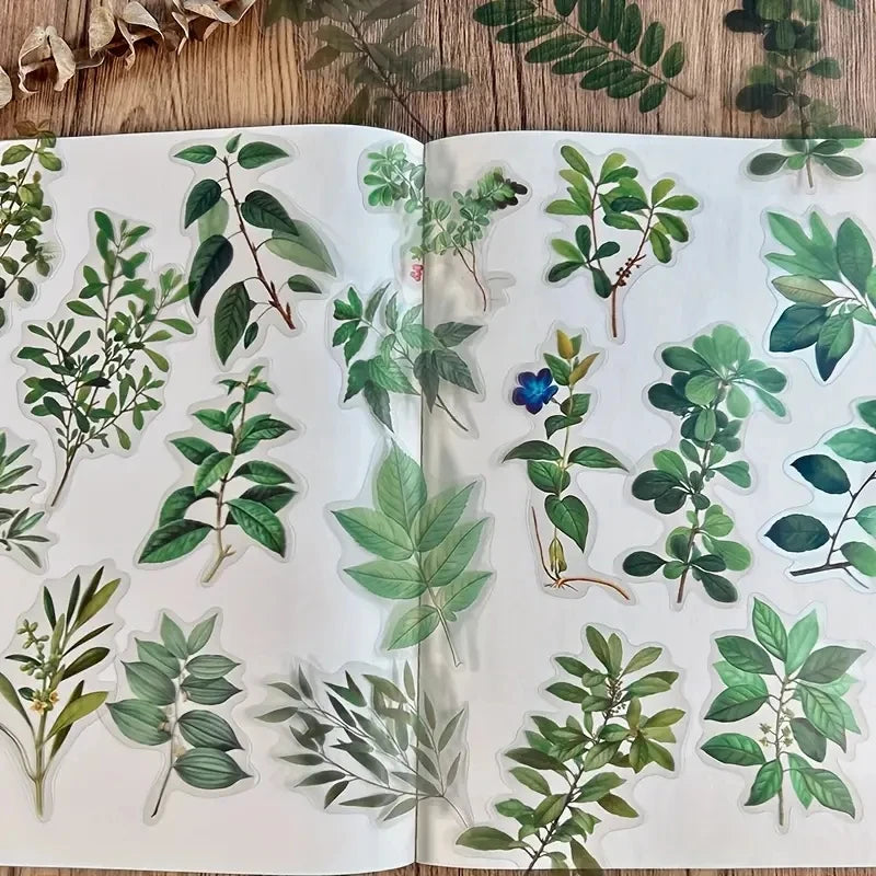 JIANQI 40 Pcs/pack Vintage Creative flower plant Stickers hand tent DIY Stick Labels Scrapbooking Material Junk Journal Supplies