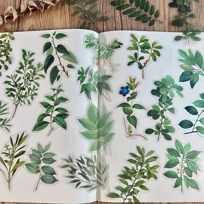 JIANQI 40 Pcs/pack Vintage Creative flower plant Stickers hand tent DIY Stick Labels Scrapbooking Material Junk Journal Supplies