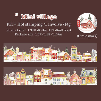 JIANQI 40mm*2m PET Tapes Rural houses DIY Scrapbooking Decor Photo Album Collage Junk Journal Materials Aesthetics Stickers