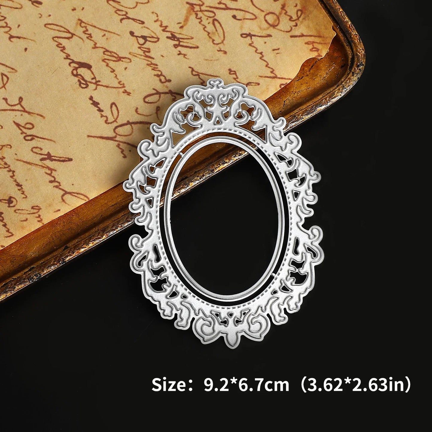 JIANWU Vintage Lace Flower Hollow Border Landscape Material Collage Knife Mold Creative DIY Journal Student Supplies Stationery