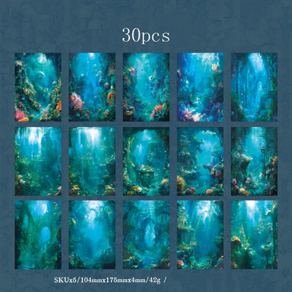 JIANQI 30pcs/pack Retro Magic Forest Materials Paper Decorative Diy Diary Album material junk journal Scrapbooking supplies