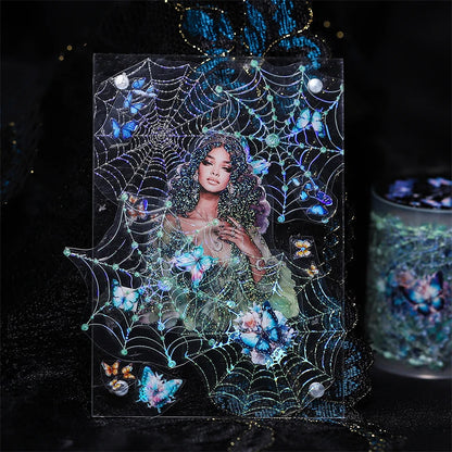 JIANQI 50mm*2m PET Fantasy Spider Web tape Sticker Decorative collage Adhesive Diy Scrapbooking hand made Masking tape