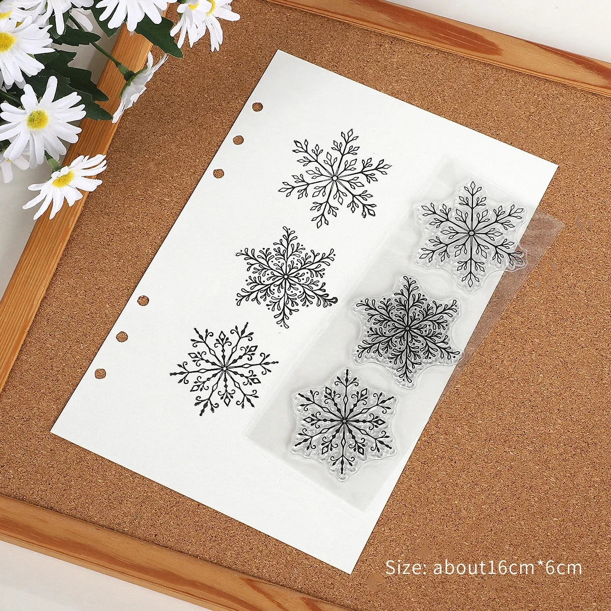 JIANWU Vintage Trees Snowflake Pattern Material Collage Transparent Silicone Stamp Creative DIY Student Supplies Stationery
