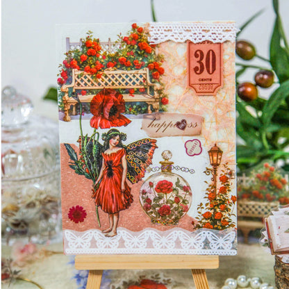 JIANQI 30pcs PET Materials Garden Flowers Sticker DIY Scrapbook Collage Supplies Creative Decor Stationery Aesthetics Stickers