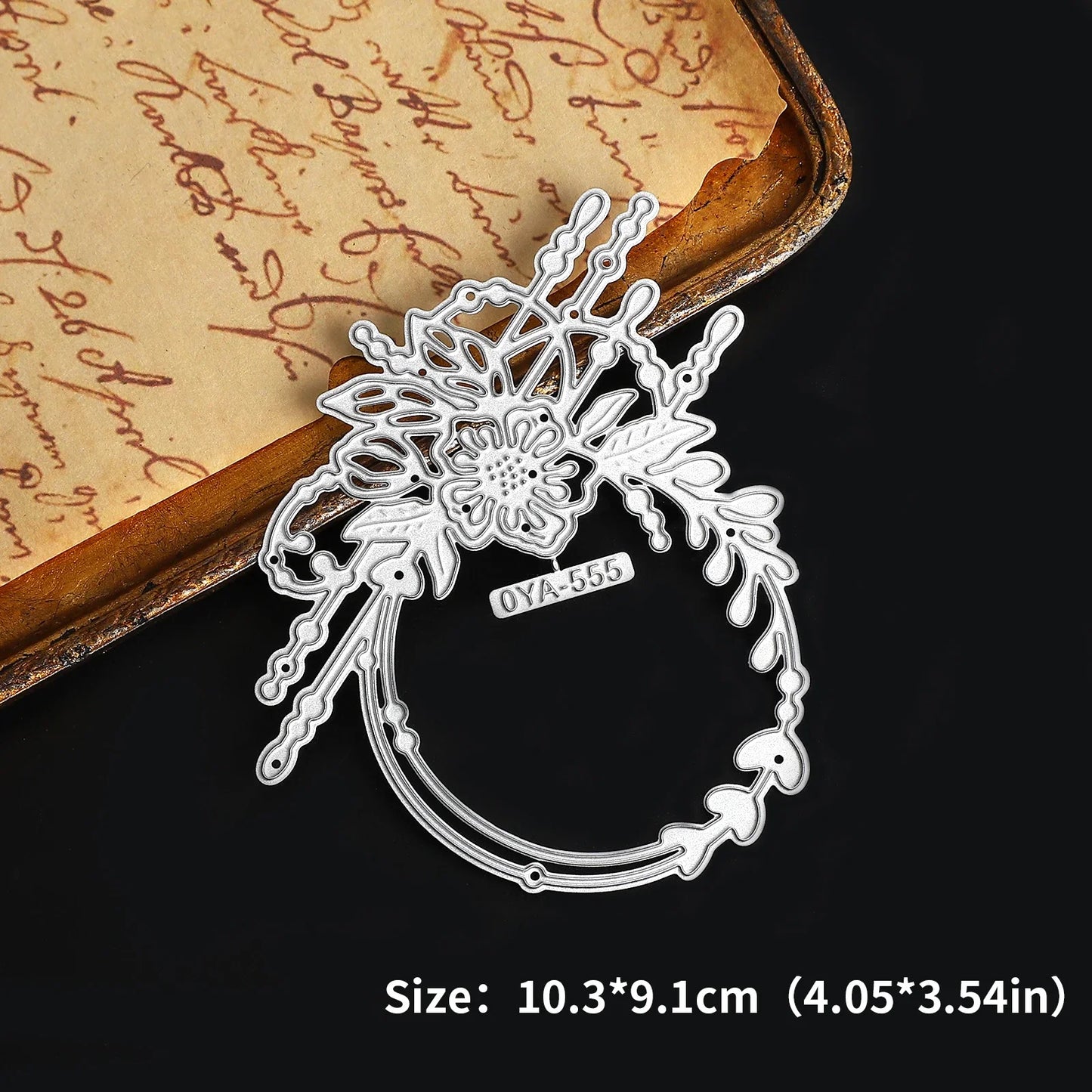 JIANWU Vintage Lace Flower Hollow Border Landscape Material Collage Knife Mold Creative DIY Journal Student Supplies Stationery
