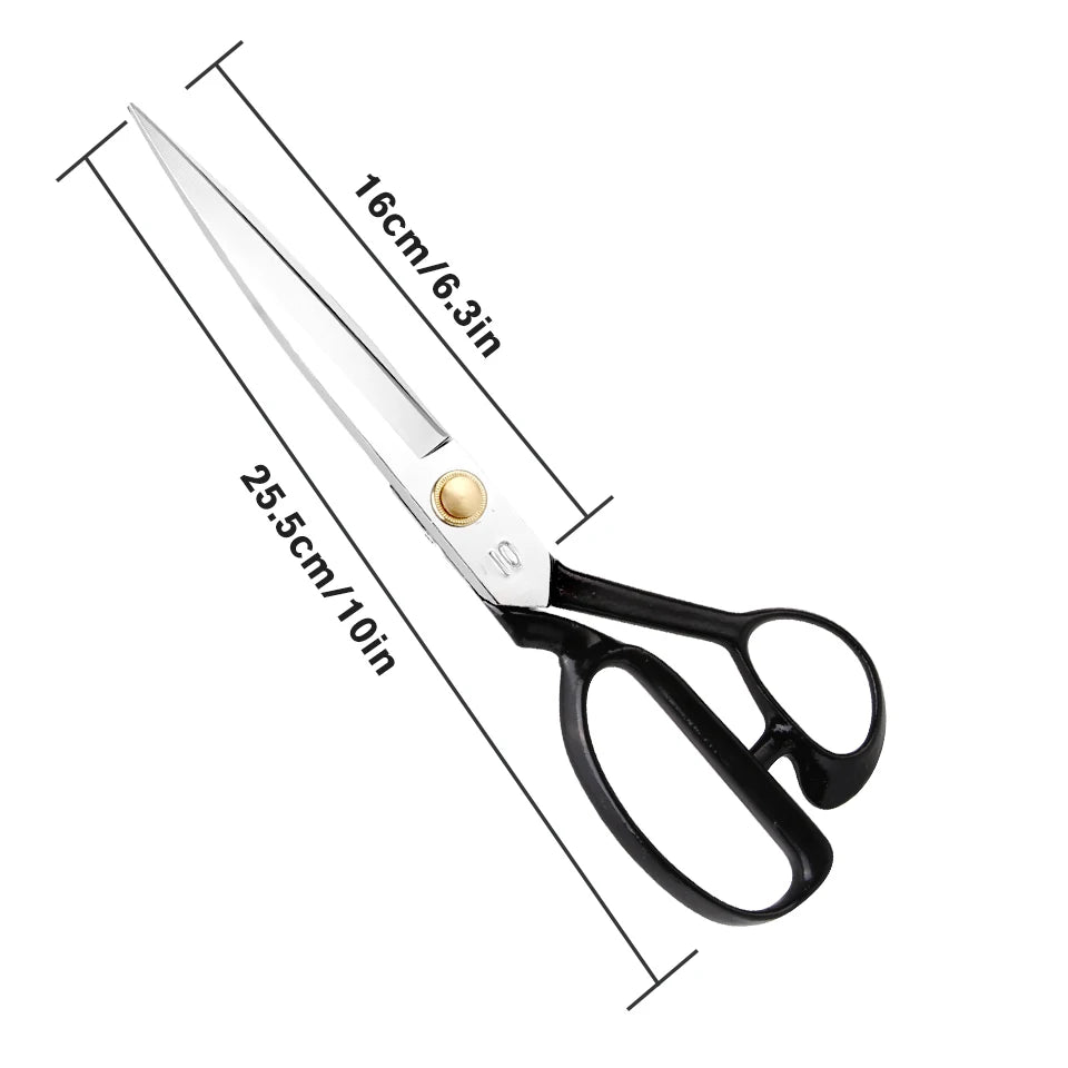1Pcs Black Sewing Scissors Tailor Scissors Sharp Stainless Steel Needlework Embroidery Knitting Sewing Tool 8#/9#/10#/11#/12#