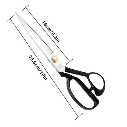 1Pcs Black Sewing Scissors Tailor Scissors Sharp Stainless Steel Needlework Embroidery Knitting Sewing Tool 8#/9#/10#/11#/12#