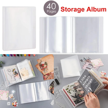 40-Page Classic A6 Photo Storage Album - Zippered Binder Pockets for Scrapbooking, Transparent Protector Sheets for Photo Cards