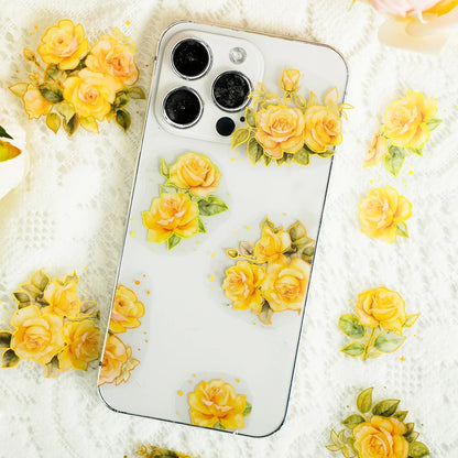 JIANQI 5 Sheets PET Flowers Stickers INS Decorative handmade Scrapbooking Material Diary Album Craft Supplies