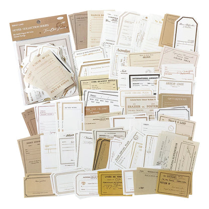100pcs Vintage Writable Paper Frame Memo Pad Deco Material Paper Scrapbooking Collage Diary Junk Journal Plant Aesthetic Label