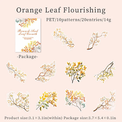 20 sheet Flowers Plant Stickers aesthetic Stick Labels Decorative Diary Album Scrapbooking material Junk Journal Supplies