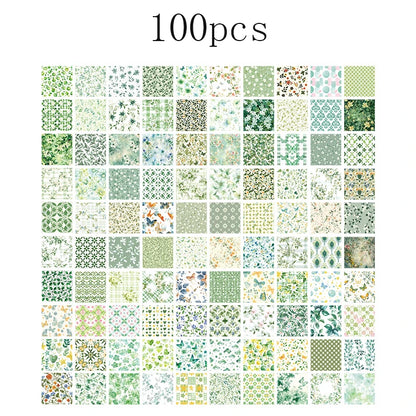 100pcs Vintage Paper Multi Style Deco Retro Stationery Supplies Writing Paper Junk Journal Label Scrapbooking Material Supplies
