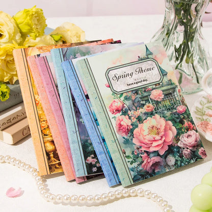 JIANQI 30pcs Vintage Flowers Landscape Materials Paper DIY Scrapbooking Junk Journal Collage Photo Album Retro Background Paper