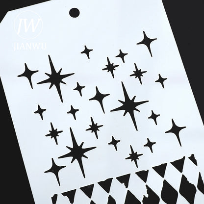 JIANWU Vintage Plant Flower Snowflake Halloween Christmas Material Embossed Stencil Masking Sheet Creative Journal Stationery