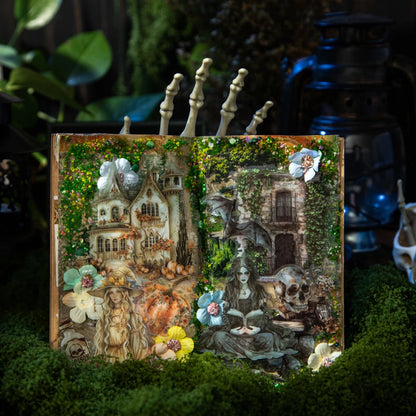 JIANQI 25 pcs Enchanted Forest Series PET material Decorative sticker Diary Album Scrapbooking material Junk Journal Supplies