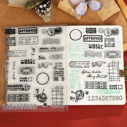 JIANWU Vintage Tree Plant Flower Butterfly Label Bill Landscape Material Collage Silicone Stamp Creative DIY Journal Stationery