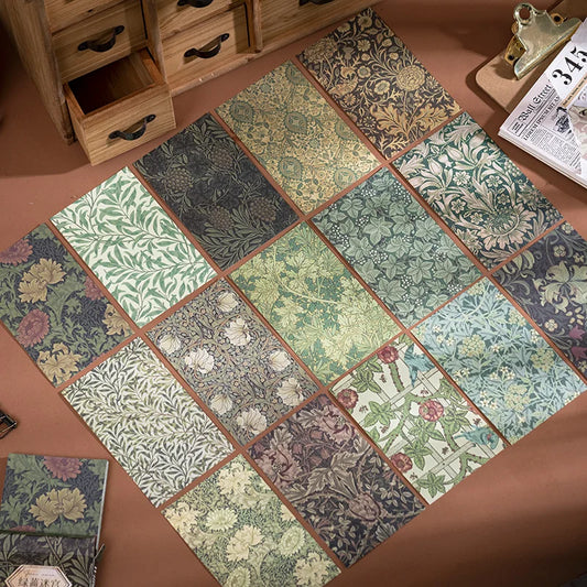 JIANQI 60 pcs Vintage Literature and Art hand tent DIY decorative foundation paper hand made Scrapbooking Junk Journal Supplies
