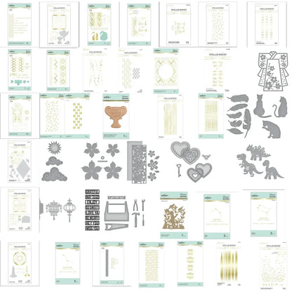 Flowers and Love Hot Foil 2025 NEW Cutting Dies Scrapbook Diary Decoration Stencil Embossing Template DIY Greeting Card Handmade
