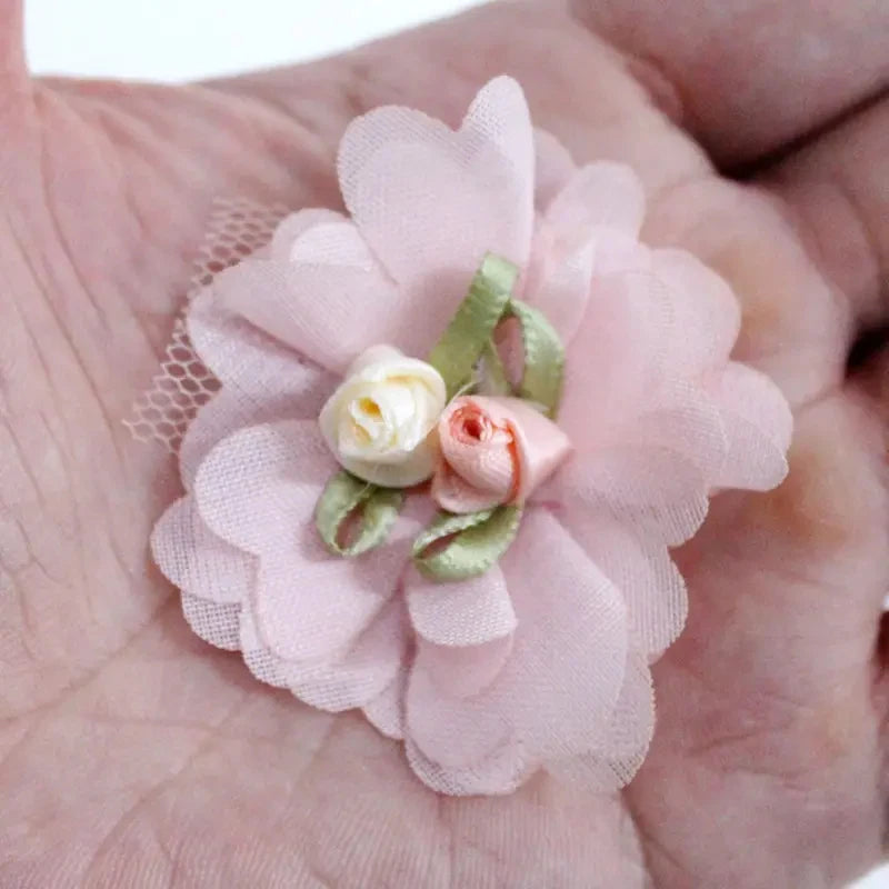 10Pcs/Lot Handmade Chiffon Flower Lace Accessories for DIY Wedding Decoration