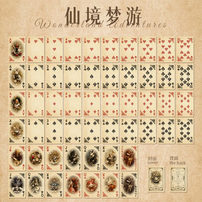 JIANQI 55 pcs Retro poker cards material paper Decorative Scrapbooking Diary Album hand made Collage material Background paper
