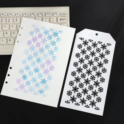 JIANWU Vintage Plant Flower Snowflake Halloween Christmas Material Embossed Stencil Masking Sheet Creative Journal Stationery