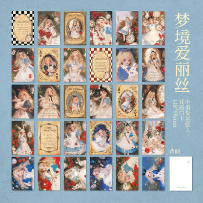 JIANQI 30 Sheets/Showa Handbook Series Japanese Style English Postcards Envelopes Artwork Postcards