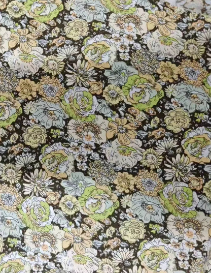 145x50cm Pastoral Floral Poplin Cotton Fabric DIY Children's Wear Cloth Make Bedding Quilt Decoration Home