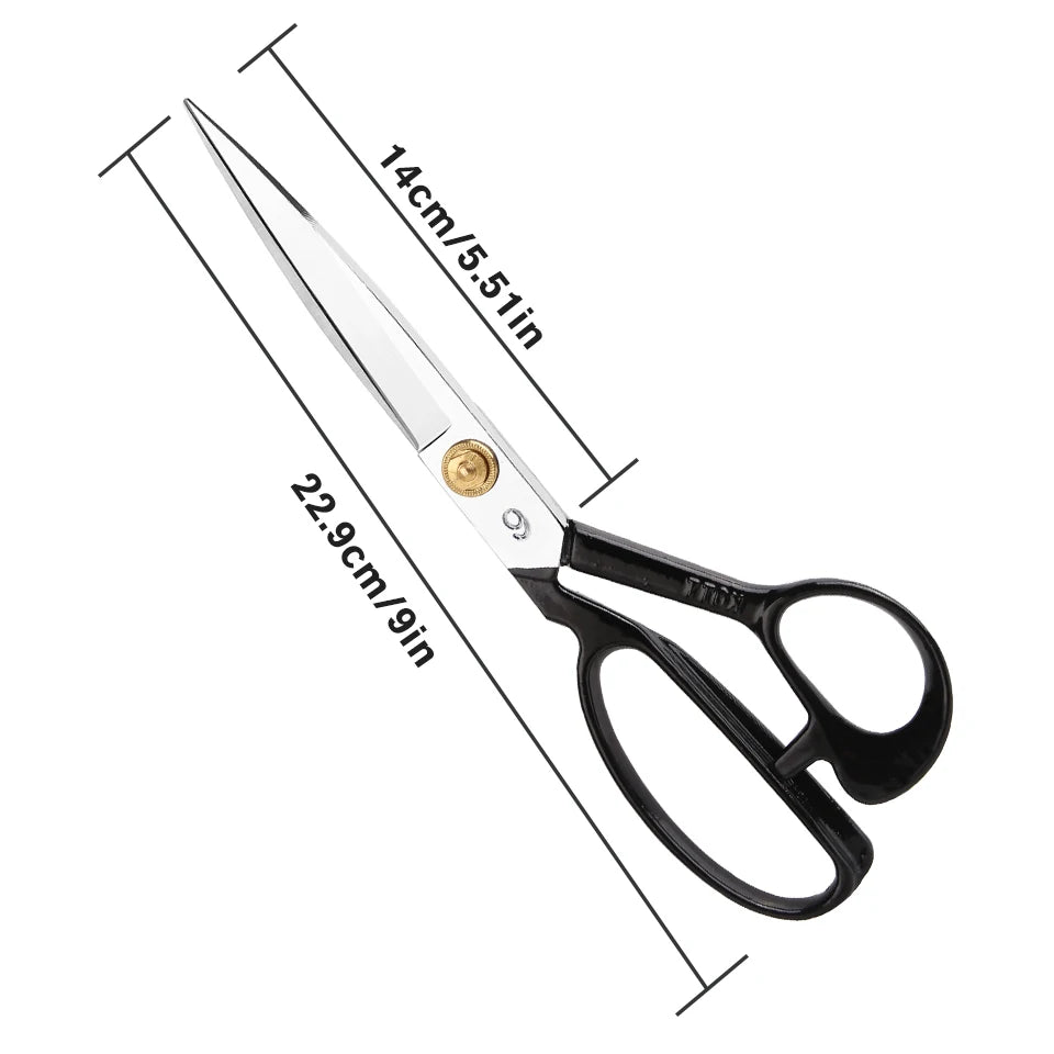 1Pcs Black Sewing Scissors Tailor Scissors Sharp Stainless Steel Needlework Embroidery Knitting Sewing Tool 8#/9#/10#/11#/12#