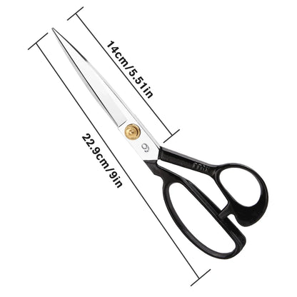 1Pcs Black Sewing Scissors Tailor Scissors Sharp Stainless Steel Needlework Embroidery Knitting Sewing Tool 8#/9#/10#/11#/12#