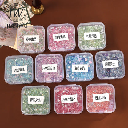 JIANWU Colorful Ore Crushed Stone Journal Material Collage scrapbook Creative DIY Student Supplies Stationery