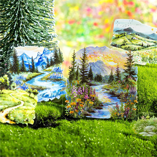 JIANQI 30 pcs/lot Beautiful scenery PET waterproof sticker Pack Retro Art decorative hand tent collage Scrapbooking supplies