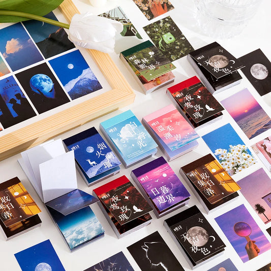 JIANQI 50 pcs Stickers book Decorative Scrapbooking Diary Album notebooks hand made Collage material junk journal supplies