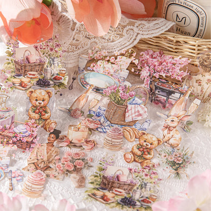 JIANQI 30pcs/pack INS Girls leisure life  Stickers PET Materials Collage Stationery Decor Diary DIY Scrapbooking supplies