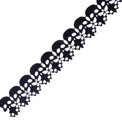 1Yard White Black  String Skull Lace Fabric Trim Embroidery Applique Handmade Sewing Cloth Craft For Coat Jeans Festival Decor